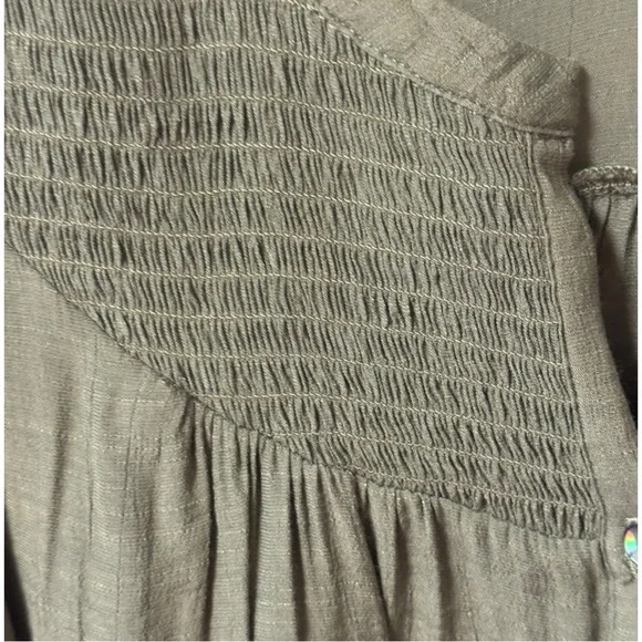 Nanette Lepore Green Puff Sleeve Blouse with Mandarin Collar Womens XL Prairie - Picture 5 of 8